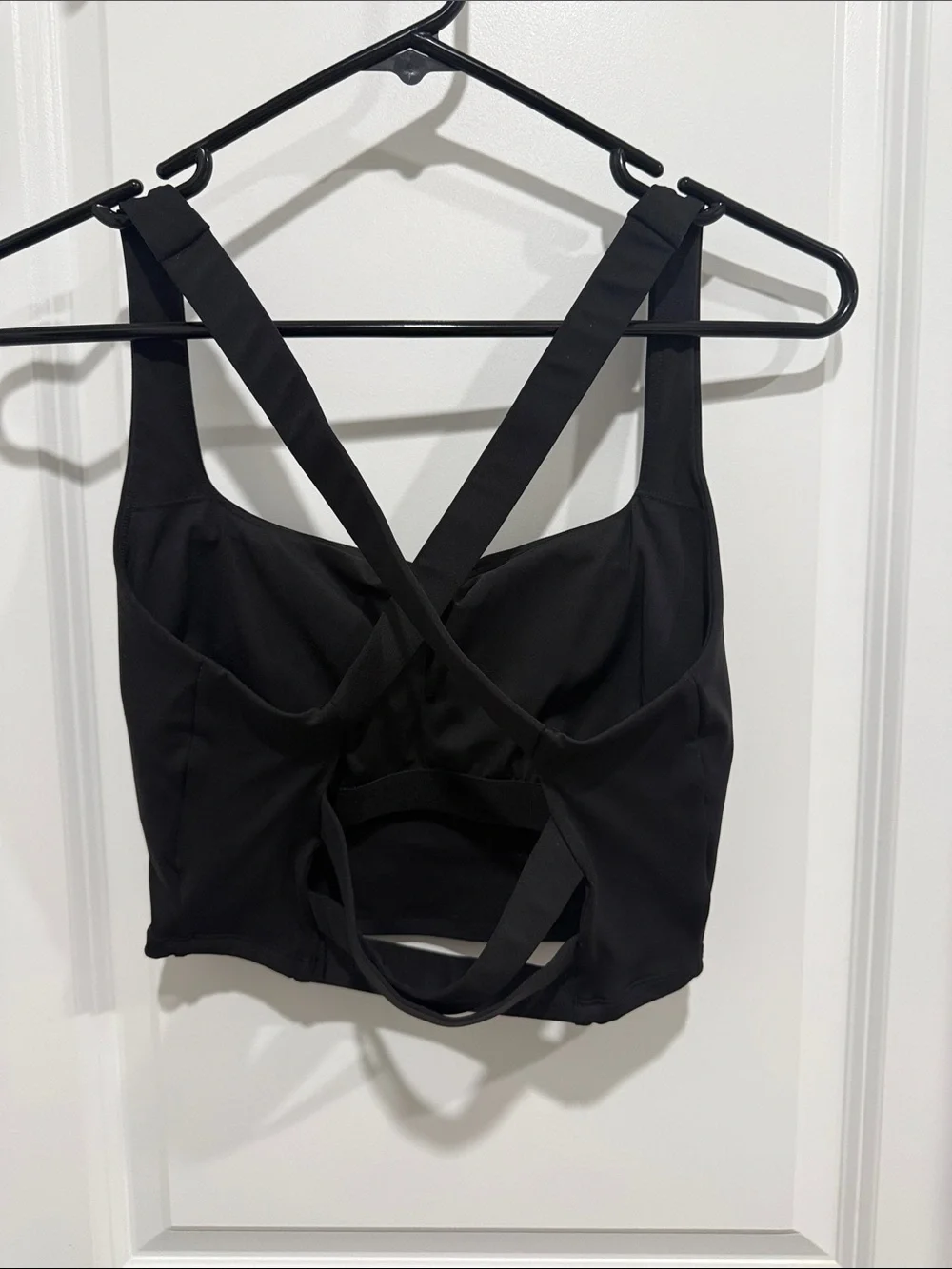 Halara Black Cross-Back Crop Tank Top